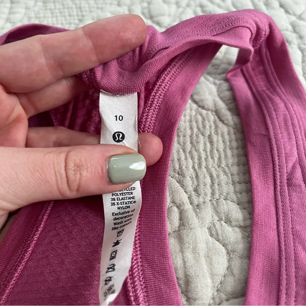 Lululemon swiftly tech race length tank size 10 pink blossom - Image 2