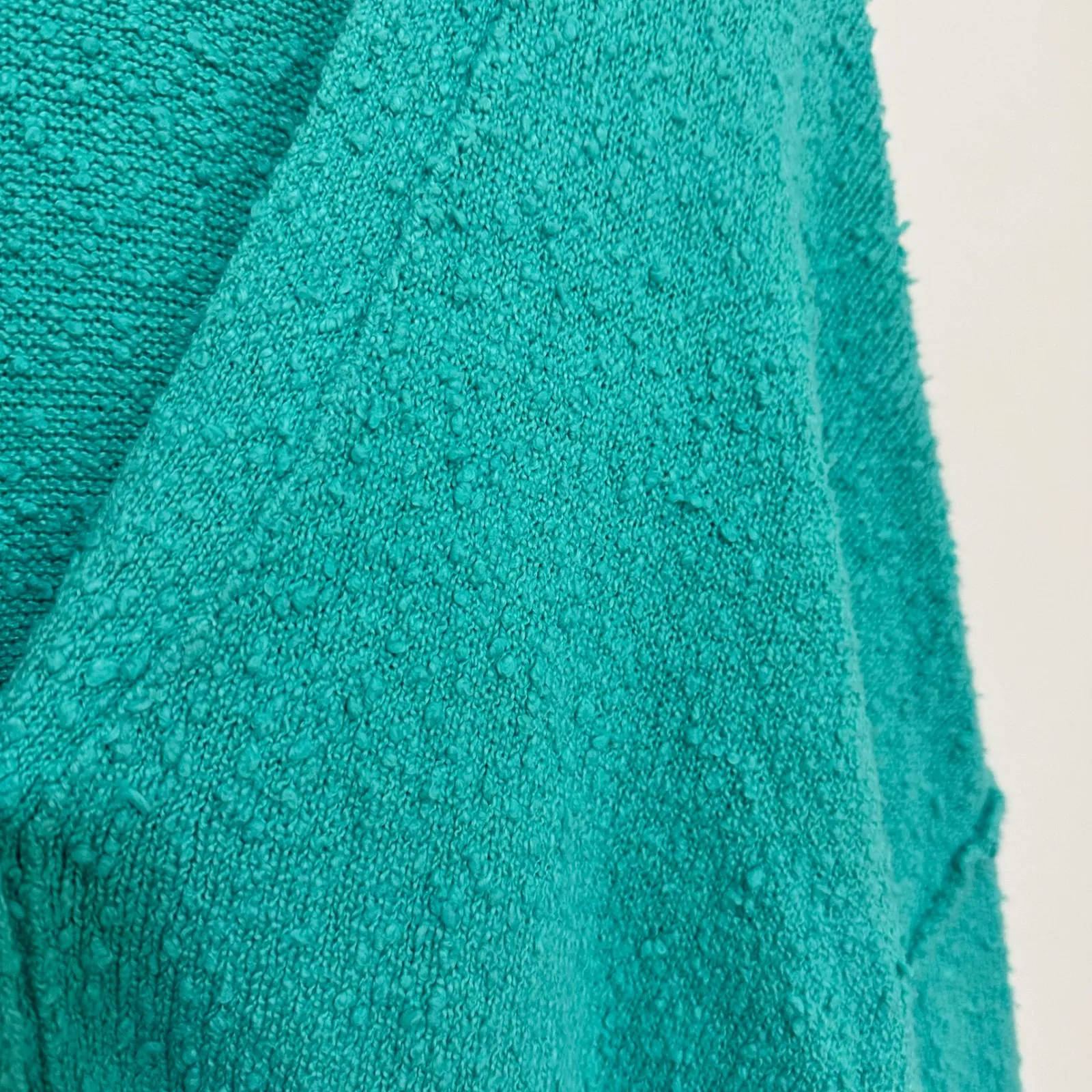 Free People | Found My Friend Turquoise Boucle Textured Knit Cardigan Sweater, M - Image 5