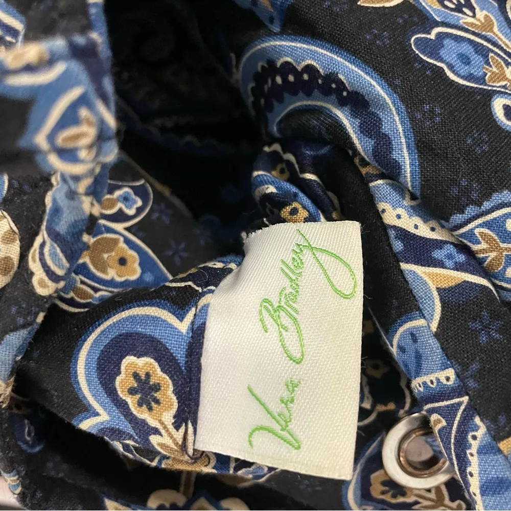 Vera Bradley Quilted Windsor Navy Handbag Purse Excellent Condition Medium - Image 5