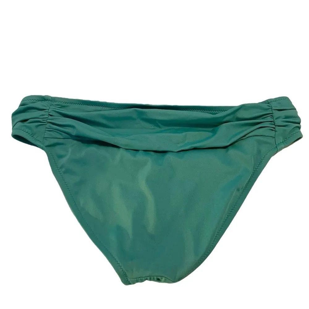 J Crew Green Banded Pleated Swim Bikini Bottom Y2K Small NWOT - Image 9