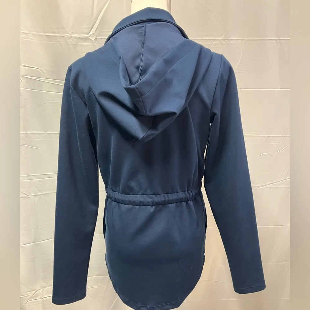 Athletic Works Zip‎ Up Hooded Sweatshirt Pockets Drawsting Collar Navy Womens XS - Image 7