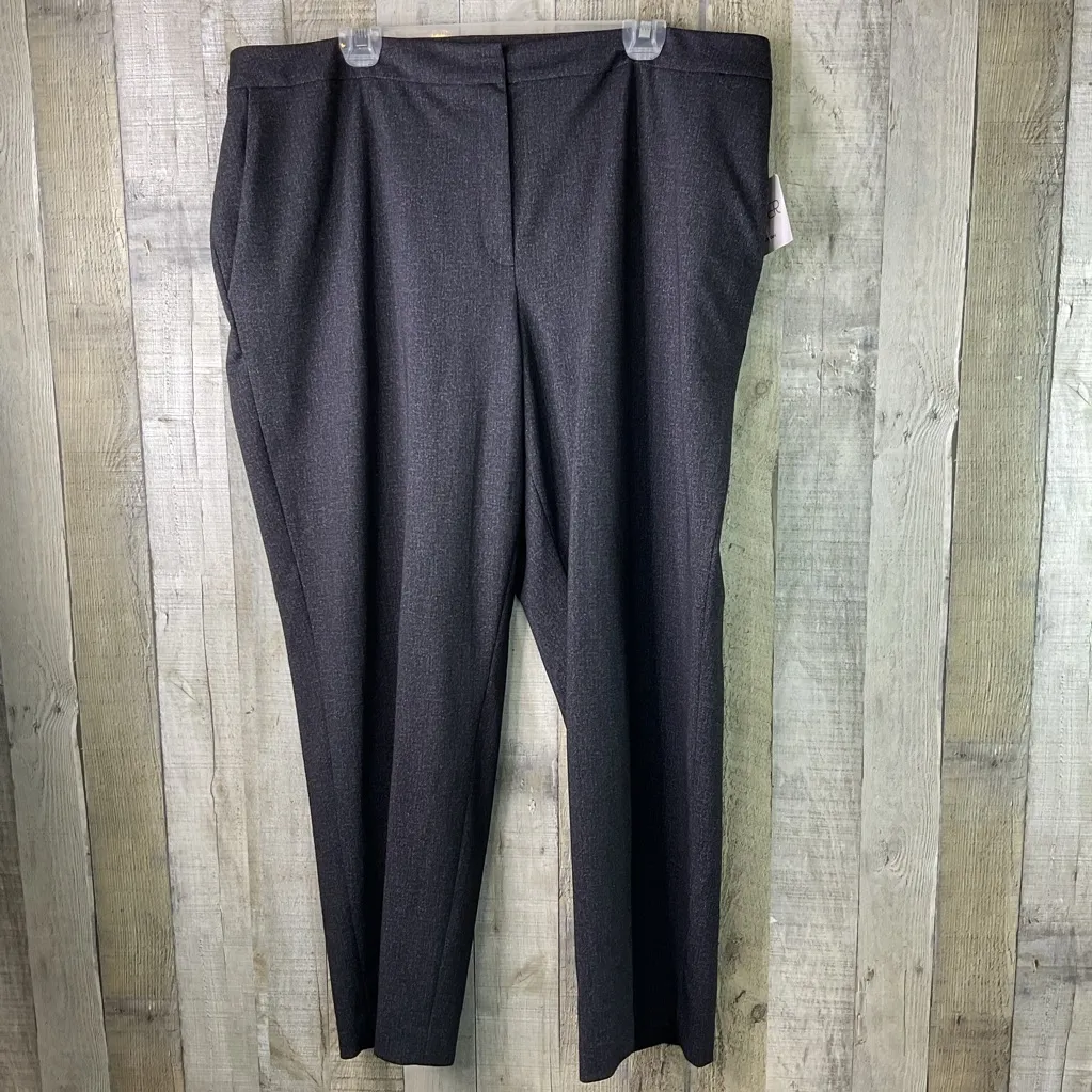 Kasper Size 18W Gray Dress Pants w/Stretch Sides Waistband Button Zip Closure - Image 2
