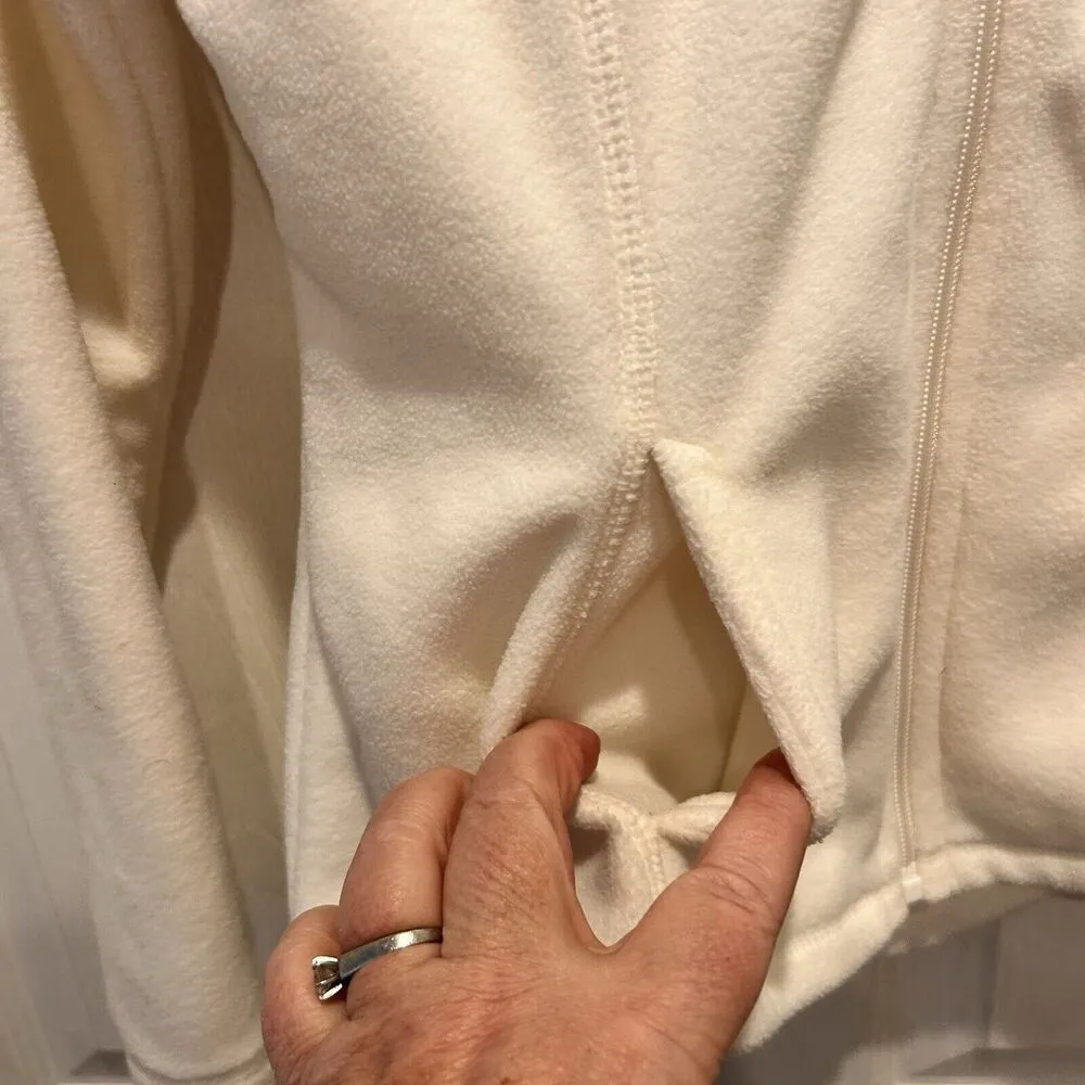 Old Navy Jacket Womens Small Ivory Zip Up Lightweight Fleece Long Sleeve Outdoor - Image 2
