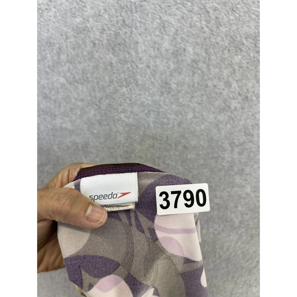 Speedo Women's Tankini Halter Lined Tropical Burgundy Size Small floral Aloha - Image 7