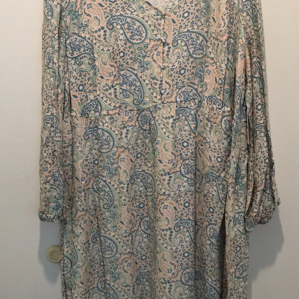 New Women’s 89th & Madison Paisley Print Lightweight Maxi Dress Size 3X Blue - Image 7