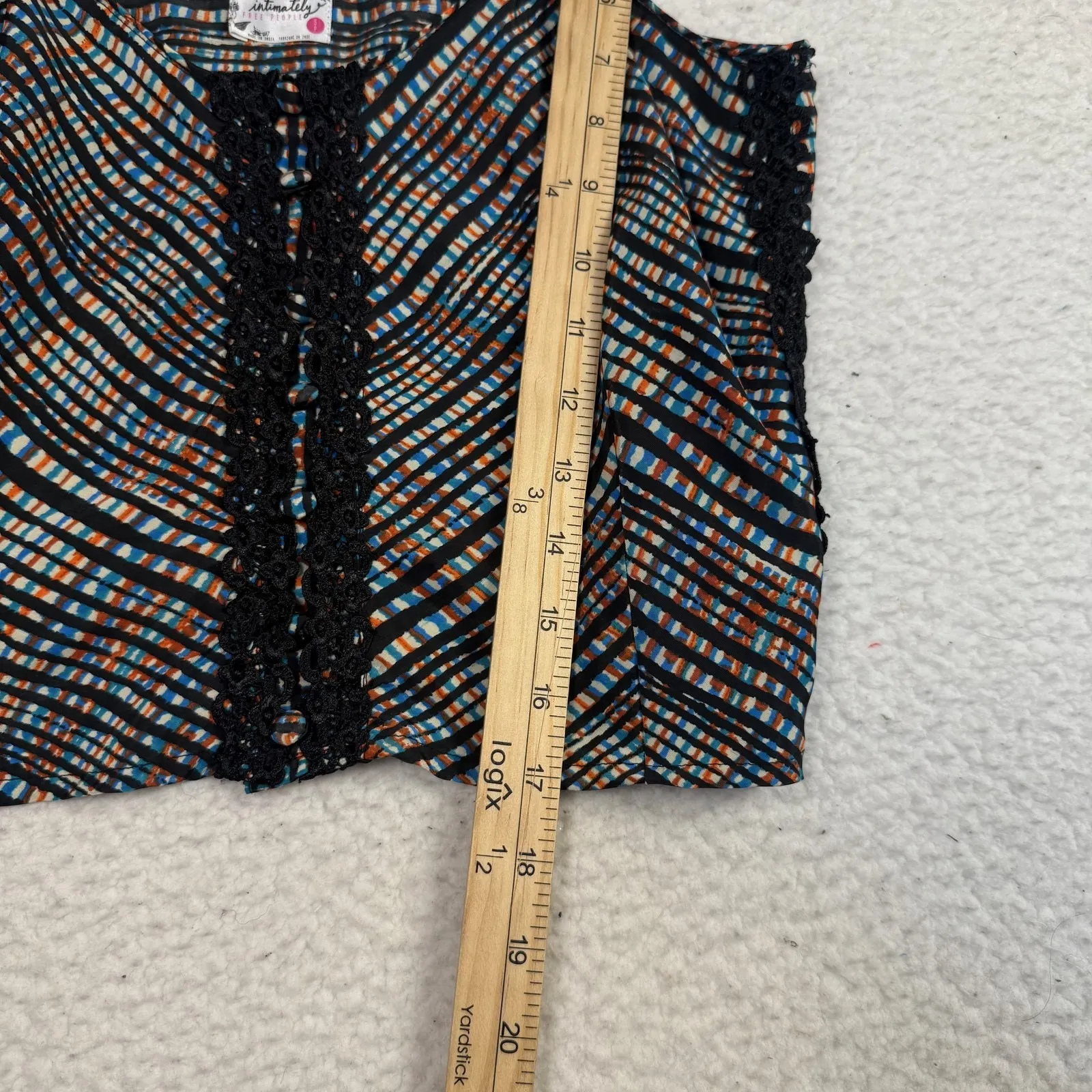 Free People Intimately Cami Small Plaid Lace Cropped Tank Top Feminine Y2K - Image 5