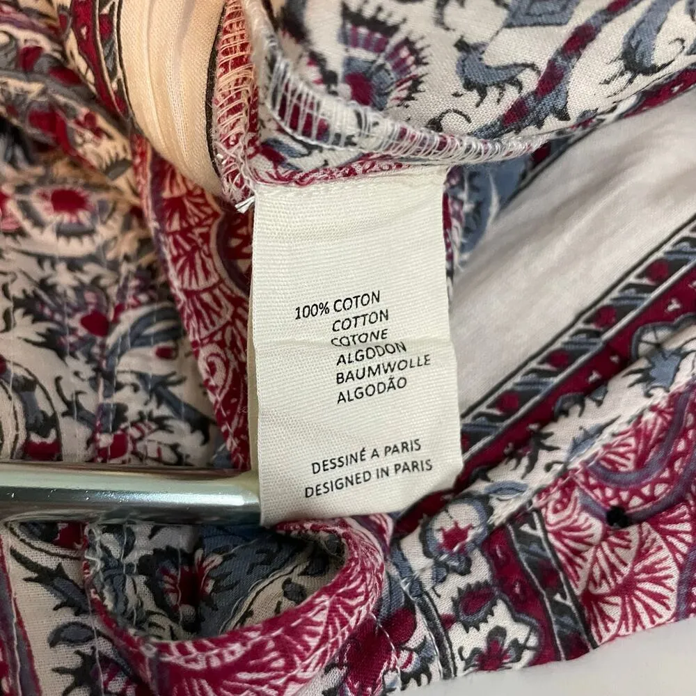 Antik Batik Quilted Cotton Voile Paisley Tajar Ankle Cargo Pants Trousers S 38 - Image 15