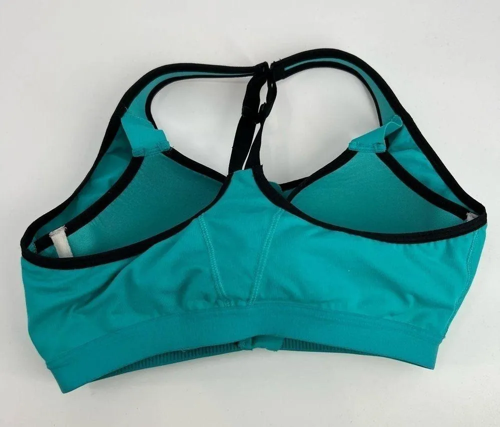 Victoria's Secret Sports Bra Knockout Front Close clasp teal & black size 34C - Image 2