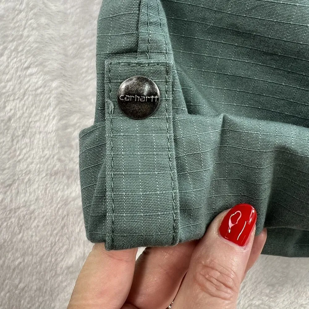 Carhartt Women's 14 Shorts 104213 MKG Musk Green 9" Ripstop Rugged Flex 5 Pocket - Image 5