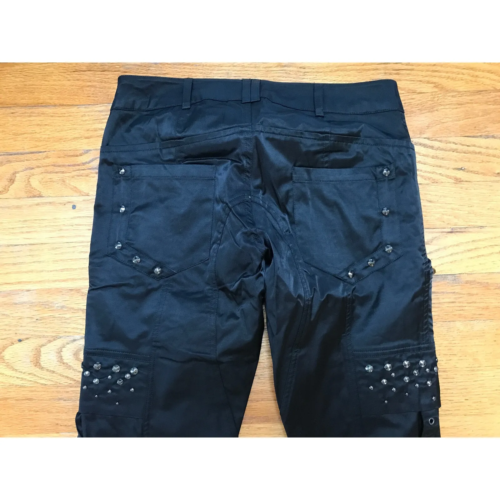Vintage Punk Rave Black Studded Goth Punk Metal Y2K Visual Kei Pants XL - Image 6