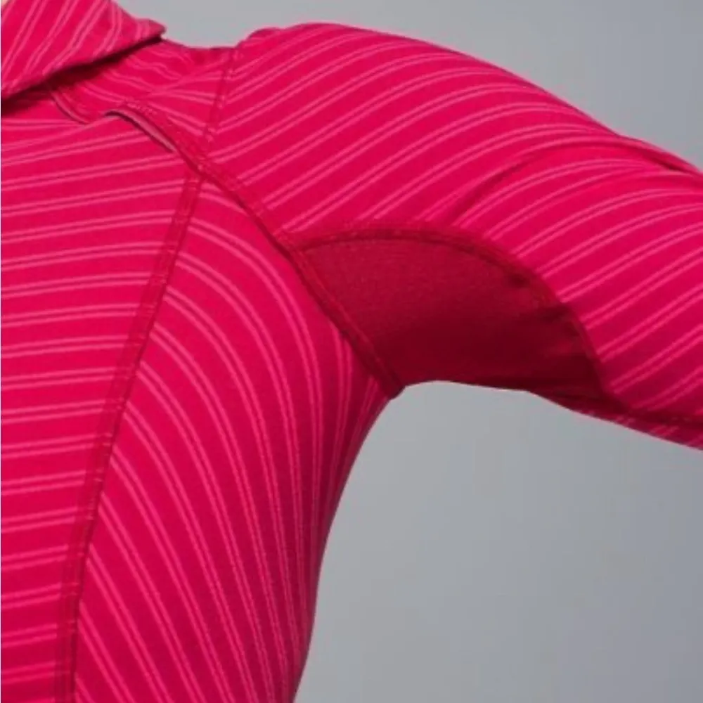 Lululemon Think Fast Pullover Stripe Deepest Cranberry Red Size 4 VGUC - Image 12