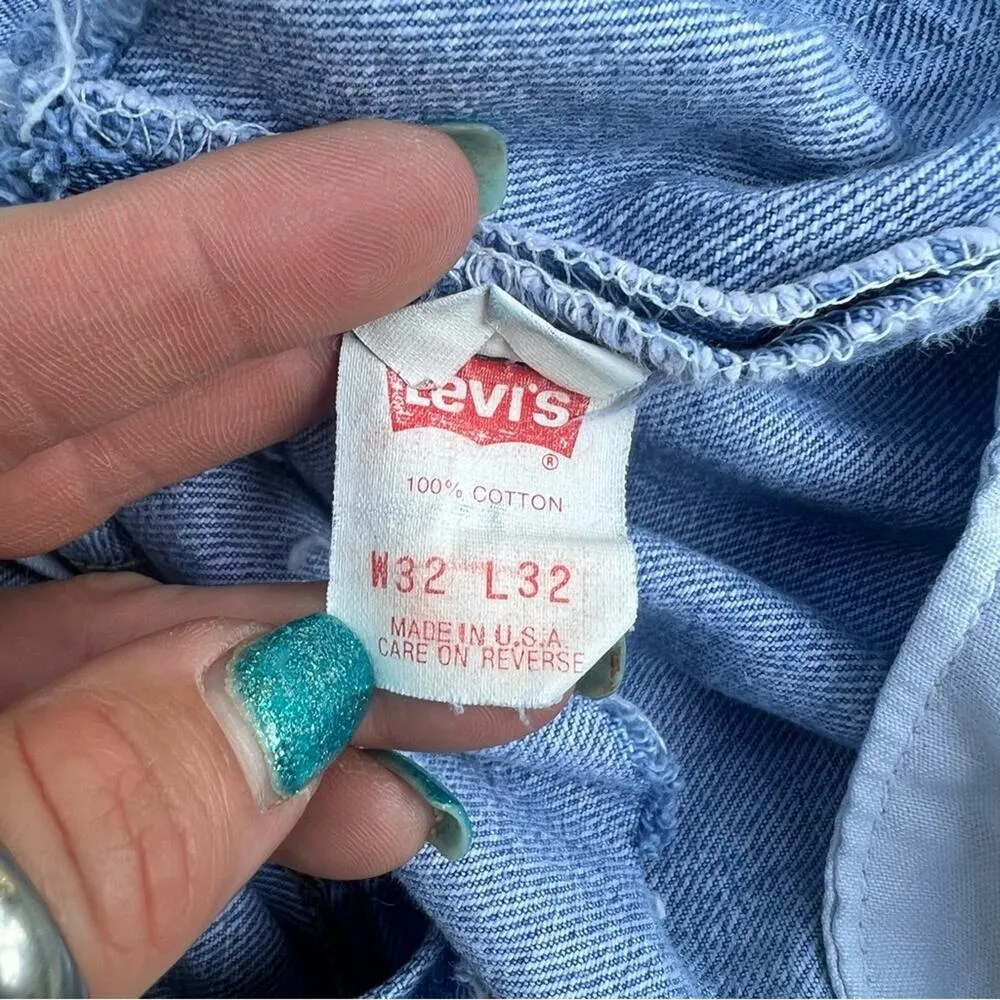 Vintage 80s Levi’s 501 button fly festival cut off frayed distress jeans shorts - Image 7