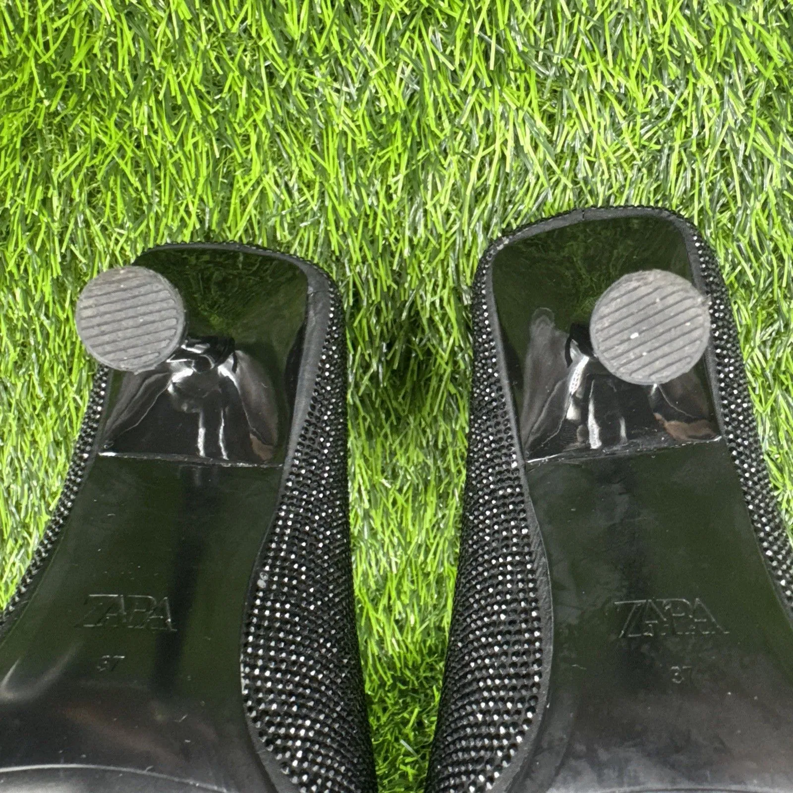 ZARA Women’s Black Studded Closed Pointed Toe High Heels Pumps Shoes Size 37/US7 - Image 16