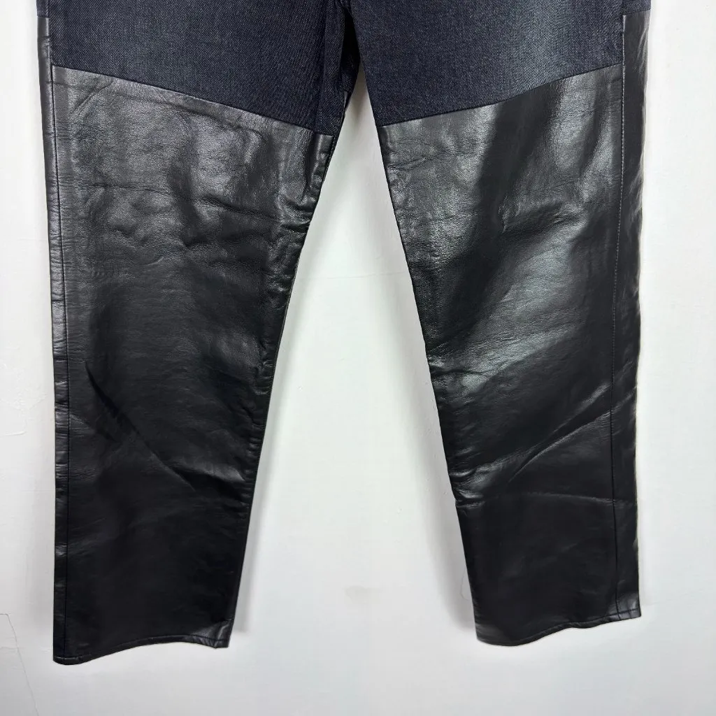 NWT AGOLDE Pieced 90s Pinch Waist Pants Jeans Howl/Detox Leather Black Size 29 - Image 5