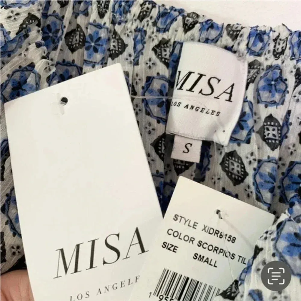 MISA Zonia Chiffon Mini Dress in Scorpio’s Tile Blue Size S NWT - Image 12