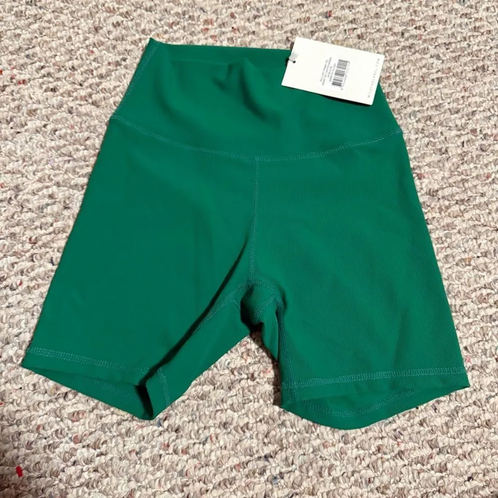 NWT Wilo The Label Emerald Green Biker Athletic Shorts - Image 6