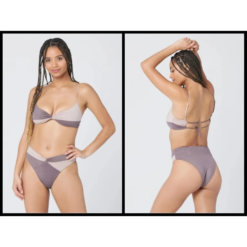 💕L*SPACE💕 Shimmer Bikini Set Ringo Bikini Top + Nancy Lee Bikini Bottom M NWT - Image 12