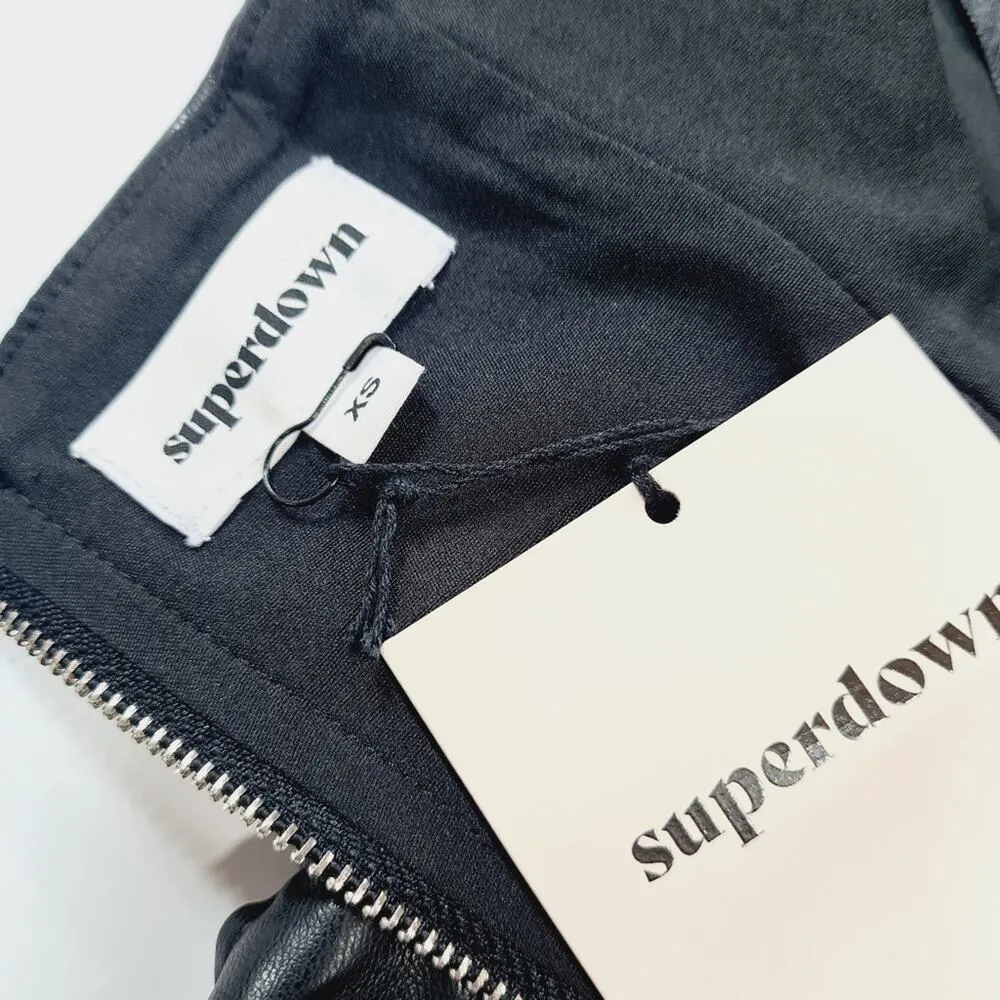 Superdown Lily Ruched Mini Dress in Black XS - Image 11