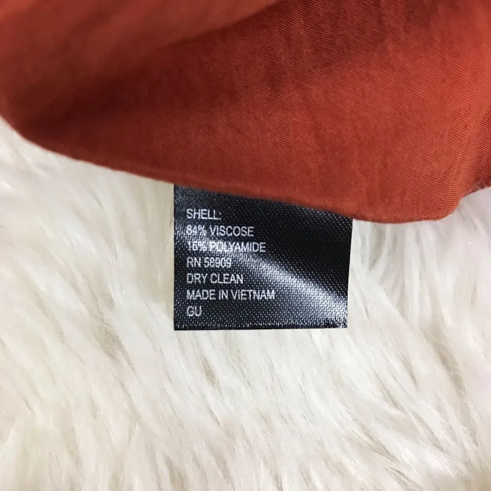 GIANNI BINI Burnt Orange Cropped Peasant Blouse Top Puff Sleeve Size Small New‎ - Image 10