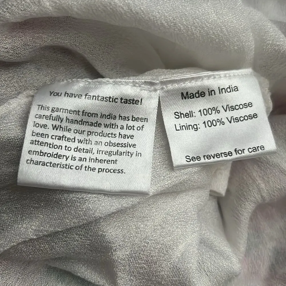 Rococo Sand Women’s Vie Crepe Pink Floral Green Long Sleeve Ruffle Mini Dress XS - Image 10