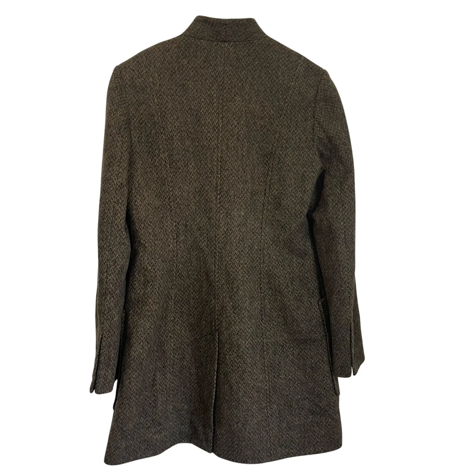 Peruvian Connection Baby Alpaca Wool Long Brown Blazer Coat Size 6 - Image 2