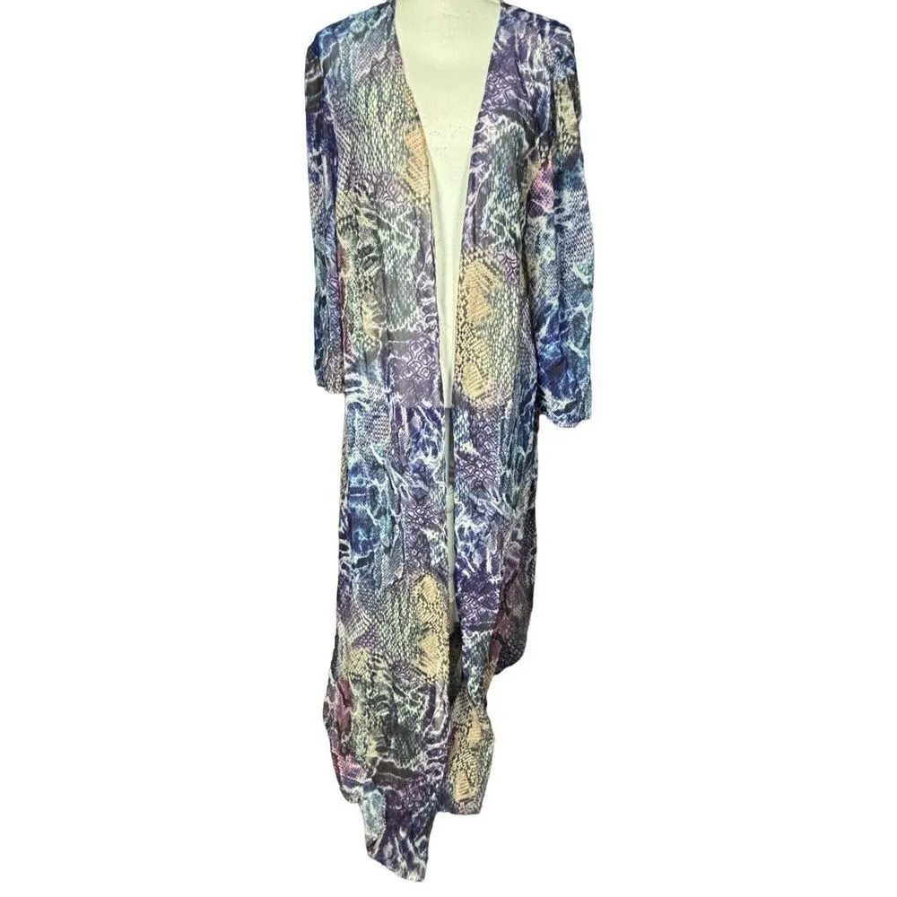 New Monif C Swimsuit w/Cover Up Plus Size 1X Havana Bandage Purple Snake Print - Image 4