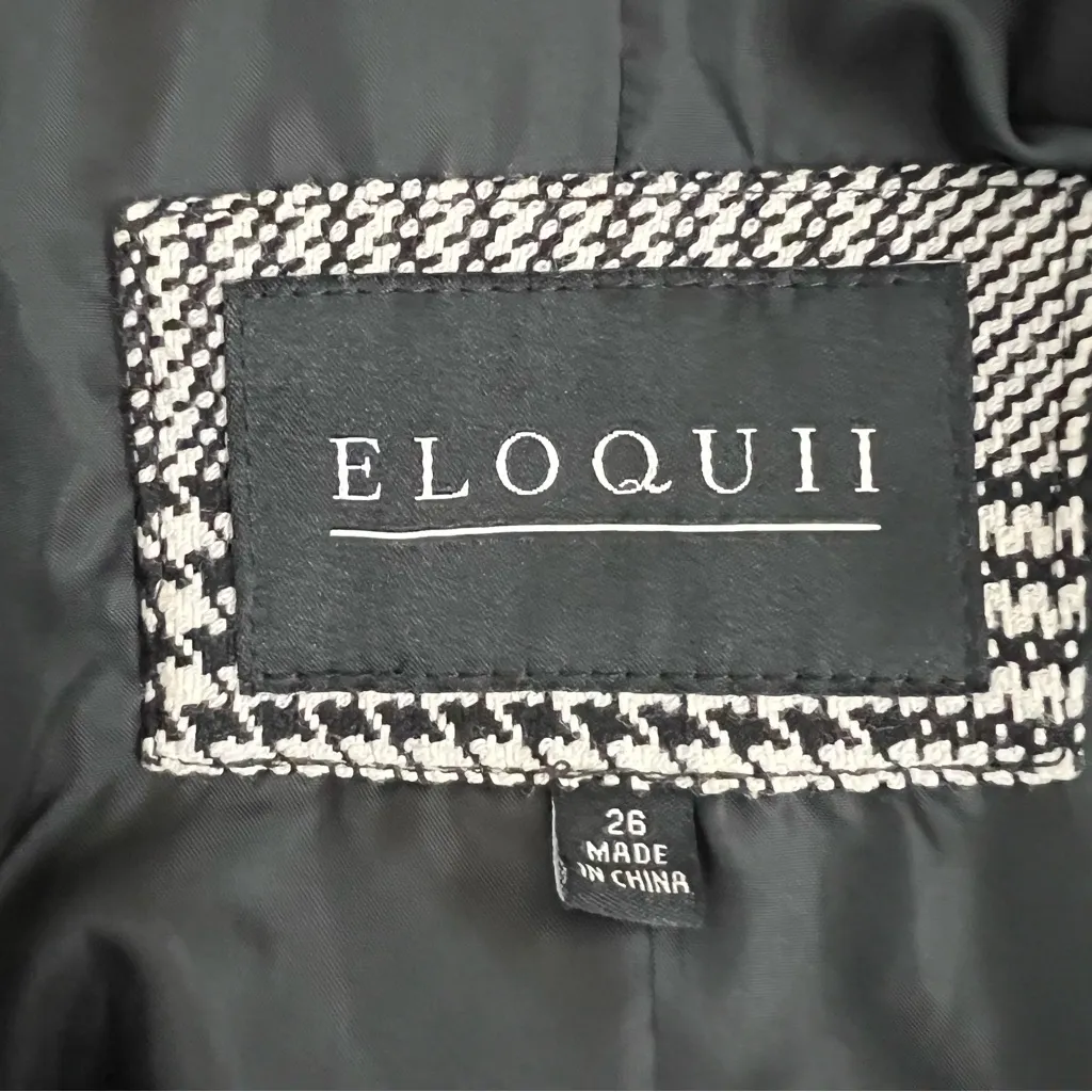 Eloquii  Oversized Houndstooth Blazer Jacket Double Breasted Size 26 - Image 7