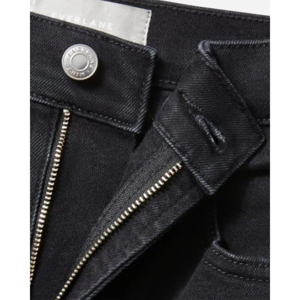 Everlane The Way-High Jean Raw Hem Stretch Coal Black Size 35 - Image 6
