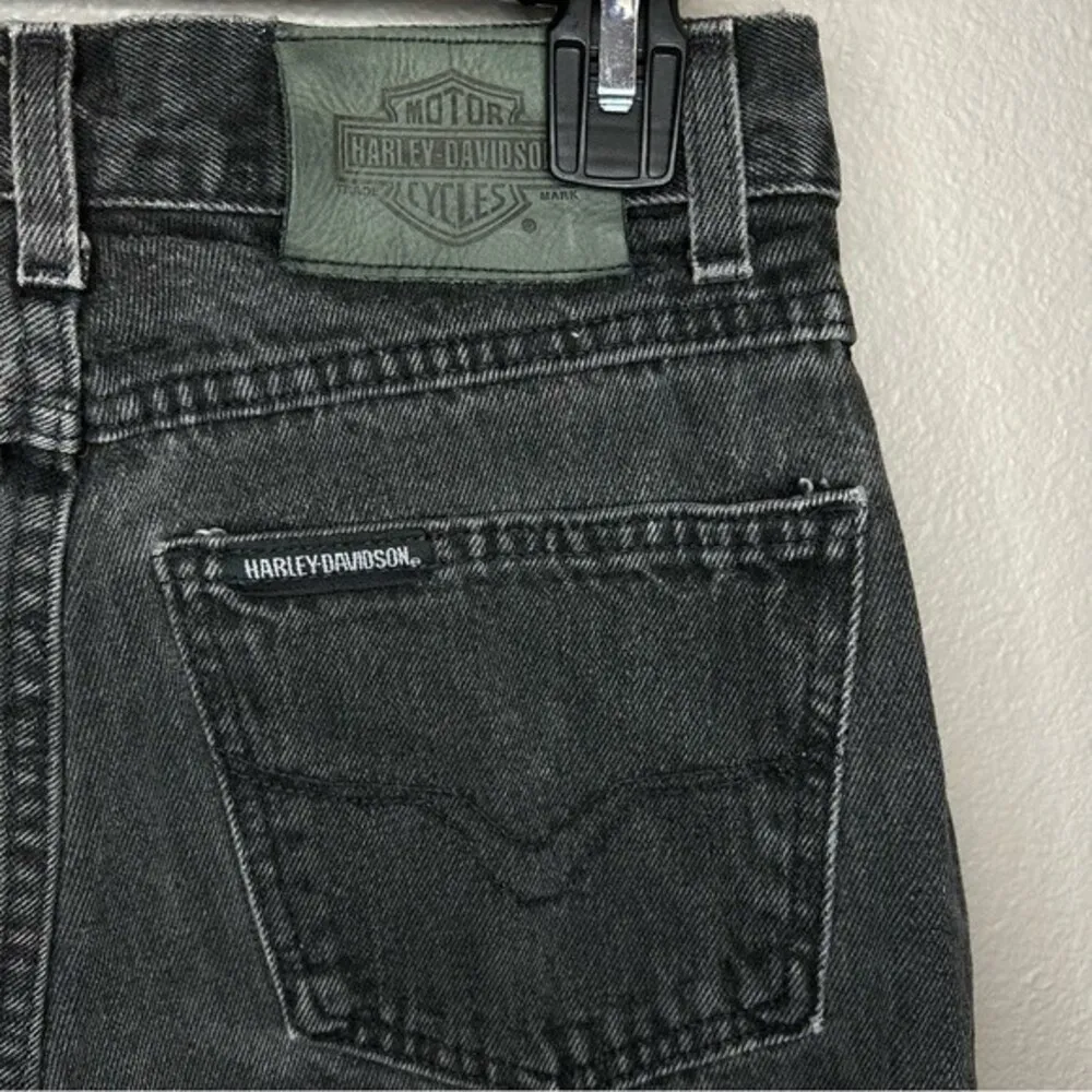 Harley Davidson y2k Vintage hand painted straight leg black jeans size 4 28" - Image 7