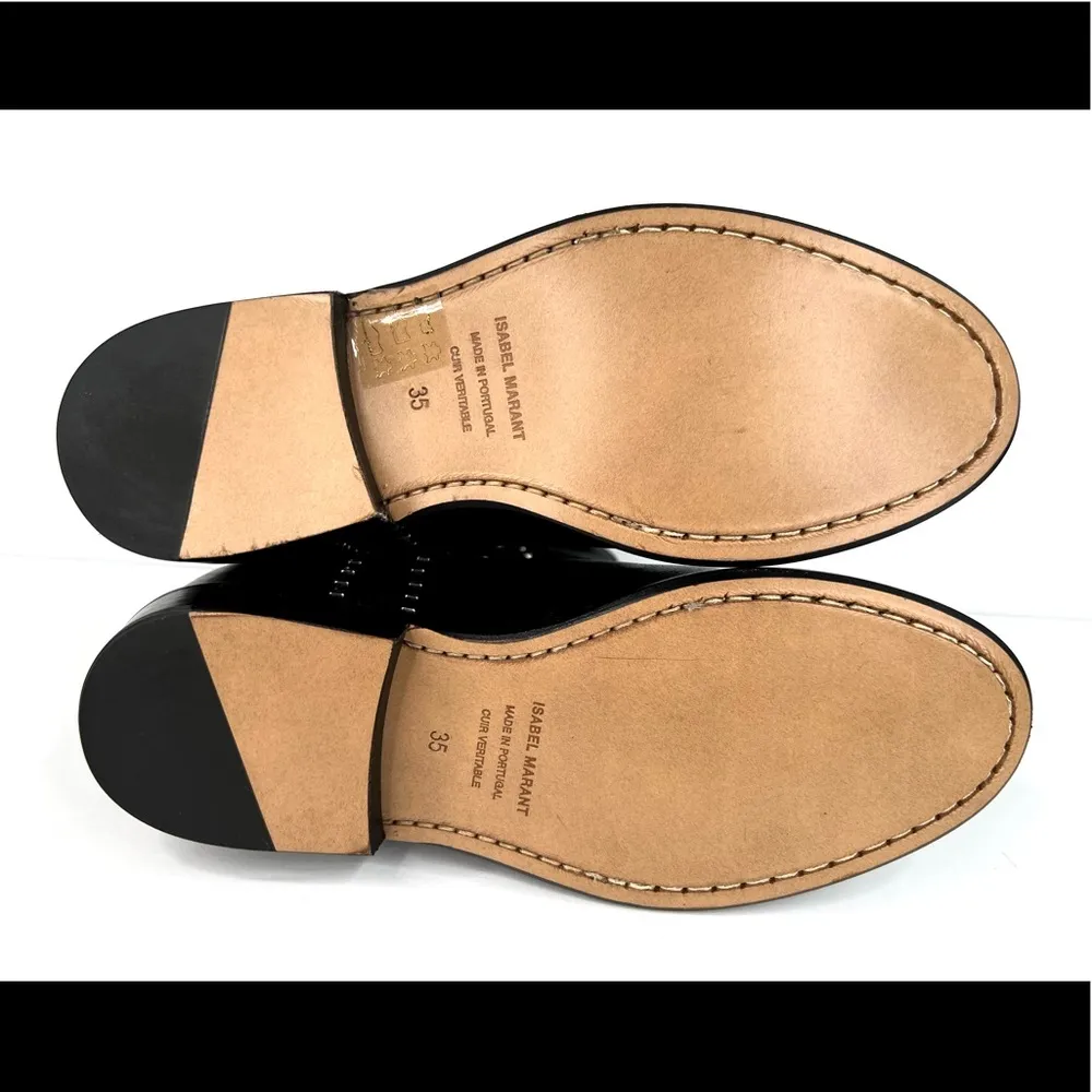 ISABEL MARANT CLUSTER CRISI STUDDED BLACK LEATHER WEDGE ANKLE BOOTS SIZE EU 35 - Image 5