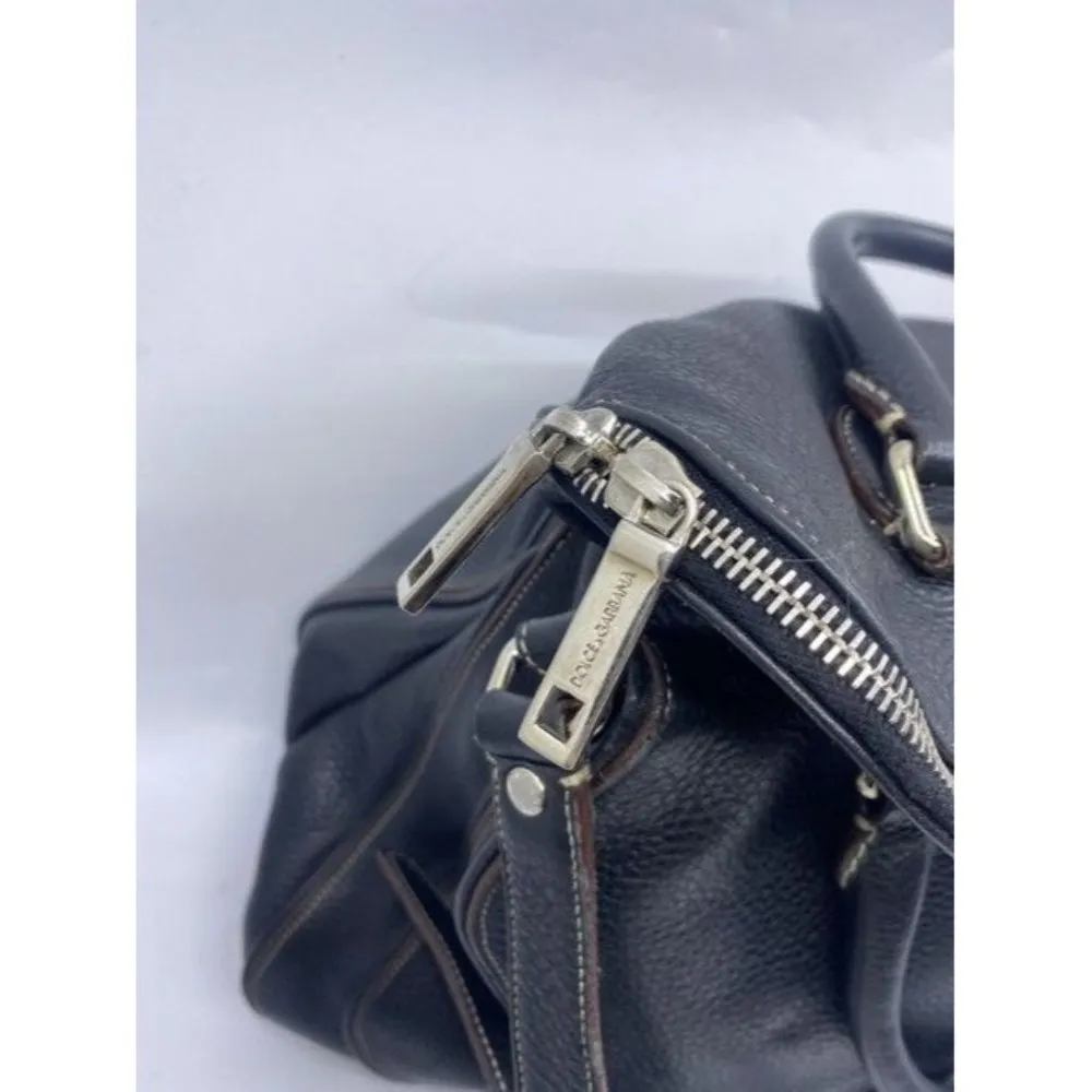 Dolce And Gabbana Miss Catch Fold Over Tote Black Leather Cross Body Bag - Image 2