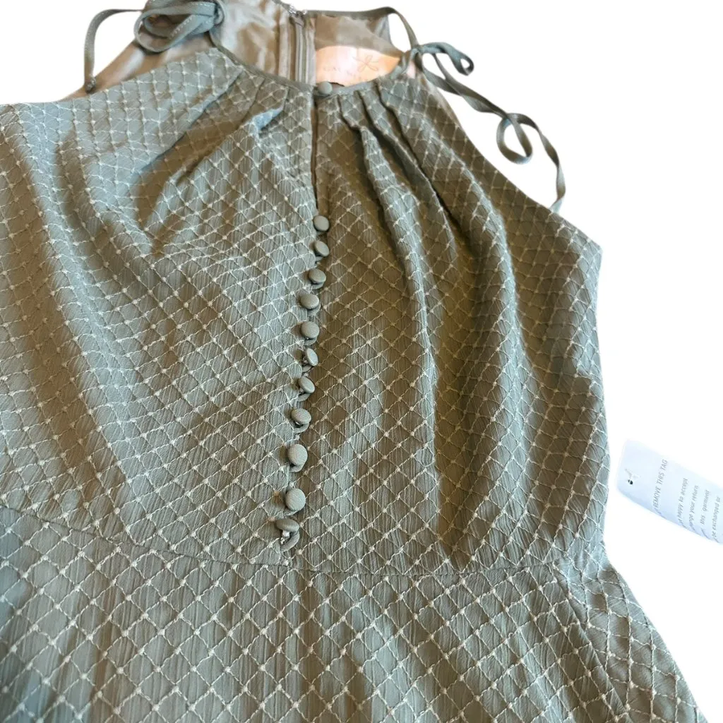 Gal Meets Glam Lenore Sage Green Sleeveless Dress A-Line Textured Size 4 NWT - Image 5