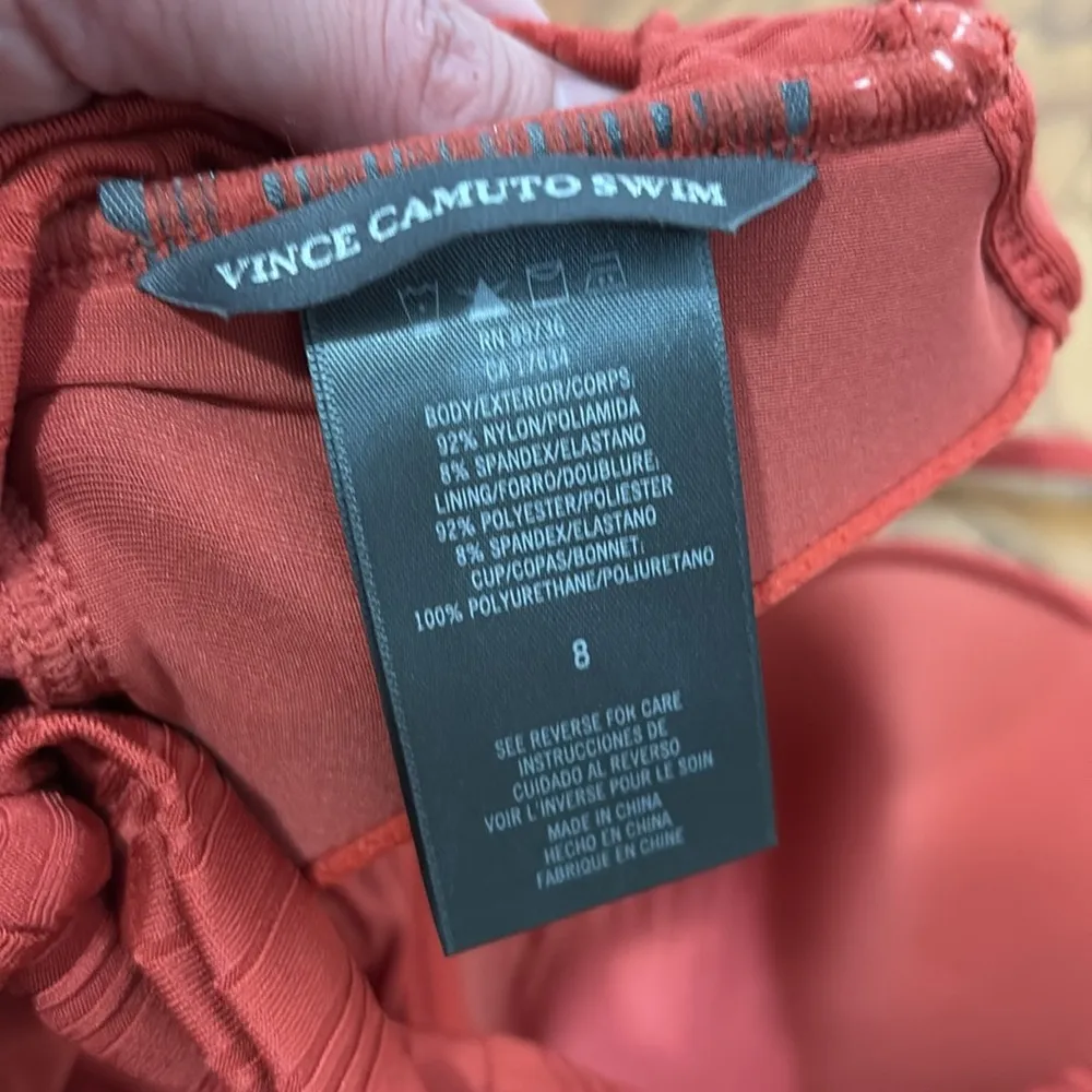 Vince Camuto Cruise One Piece Swimsuit Orange‎ size 8 NWOT - Image 9