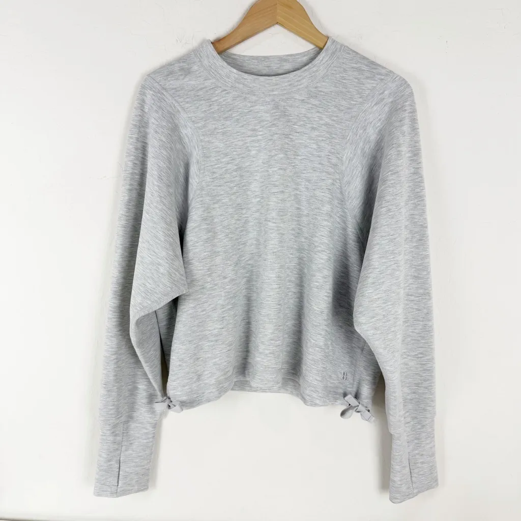 Sweaty Betty Sand Wash Gray Space Dye Crew Neck Side Tie Sweatshirt - Image 2