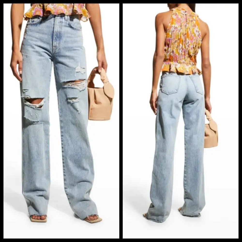 đź’•VERONICA BEARDđź’• Dylan Straight Leg Jeans Distressed Pebble Stone Blue 25 NWT - Image 12