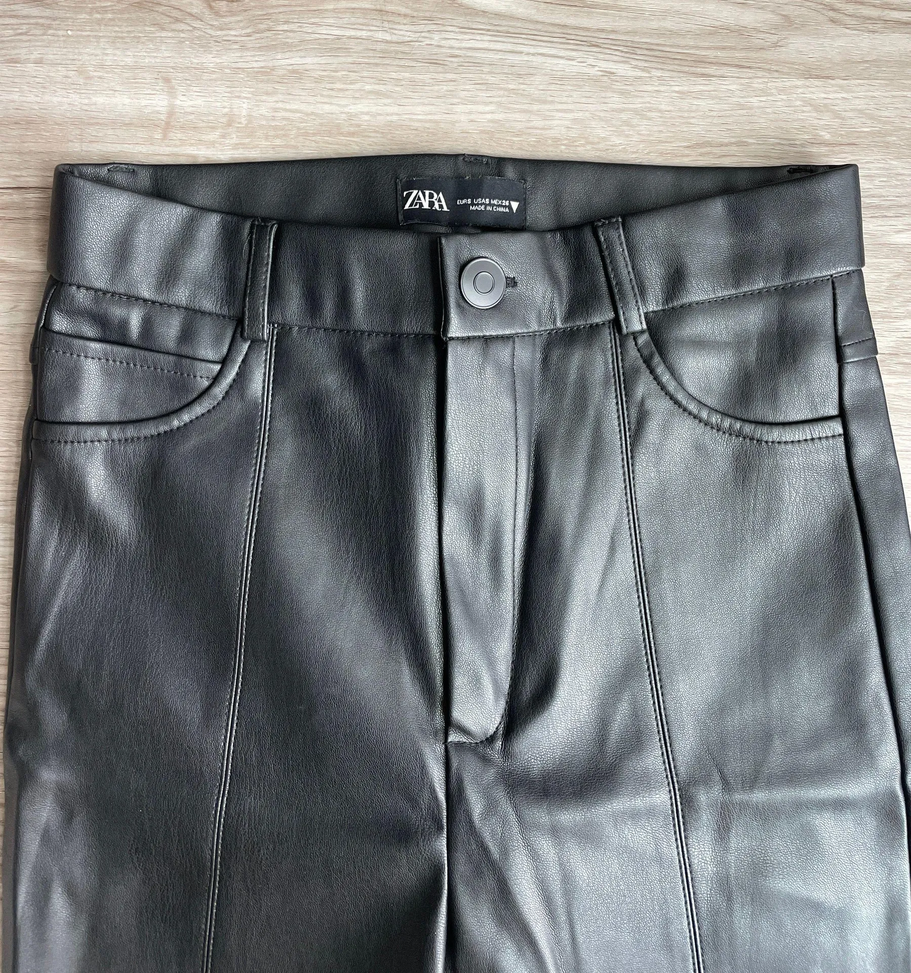 High Waisted Leather Pants - Image 2