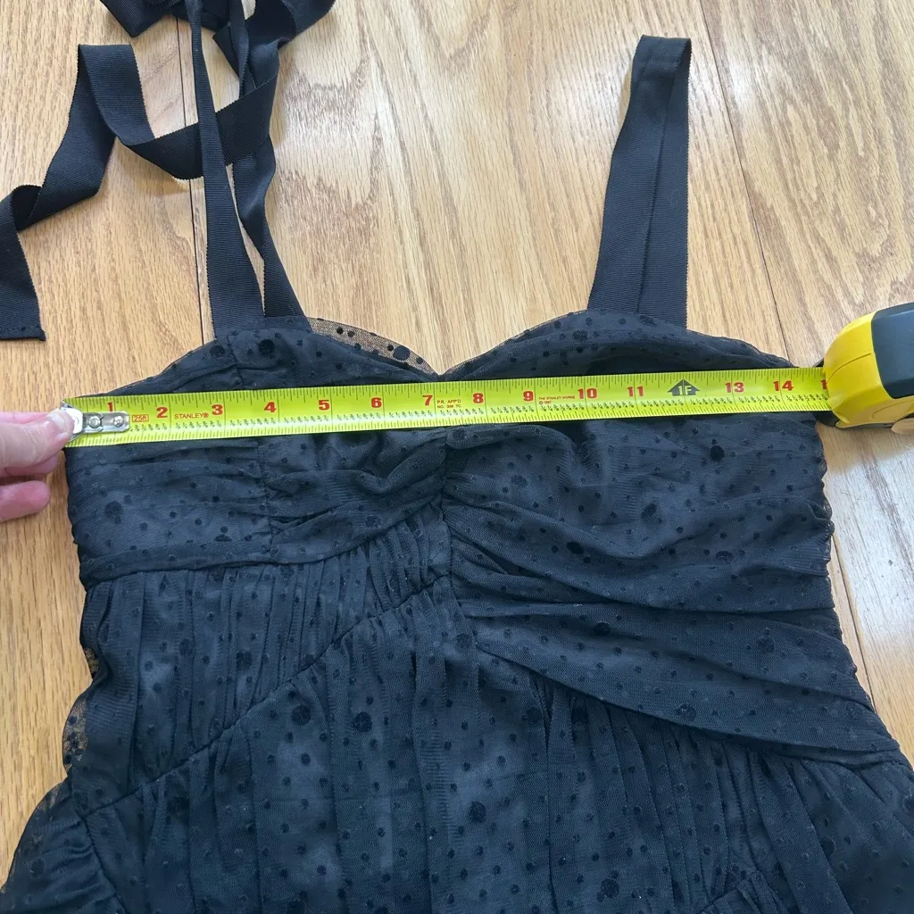 Marc Jacobs Dress Little Black Lace Ruched Origami Asymmetrical Pleats Poufy 0 - Image 10