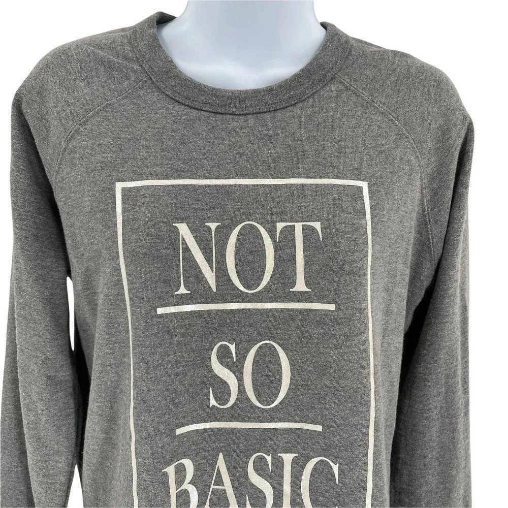 Soffe Not So Basic Graphic Long Sleeve Sweatshirt Pullover Small Grey - Image 36
