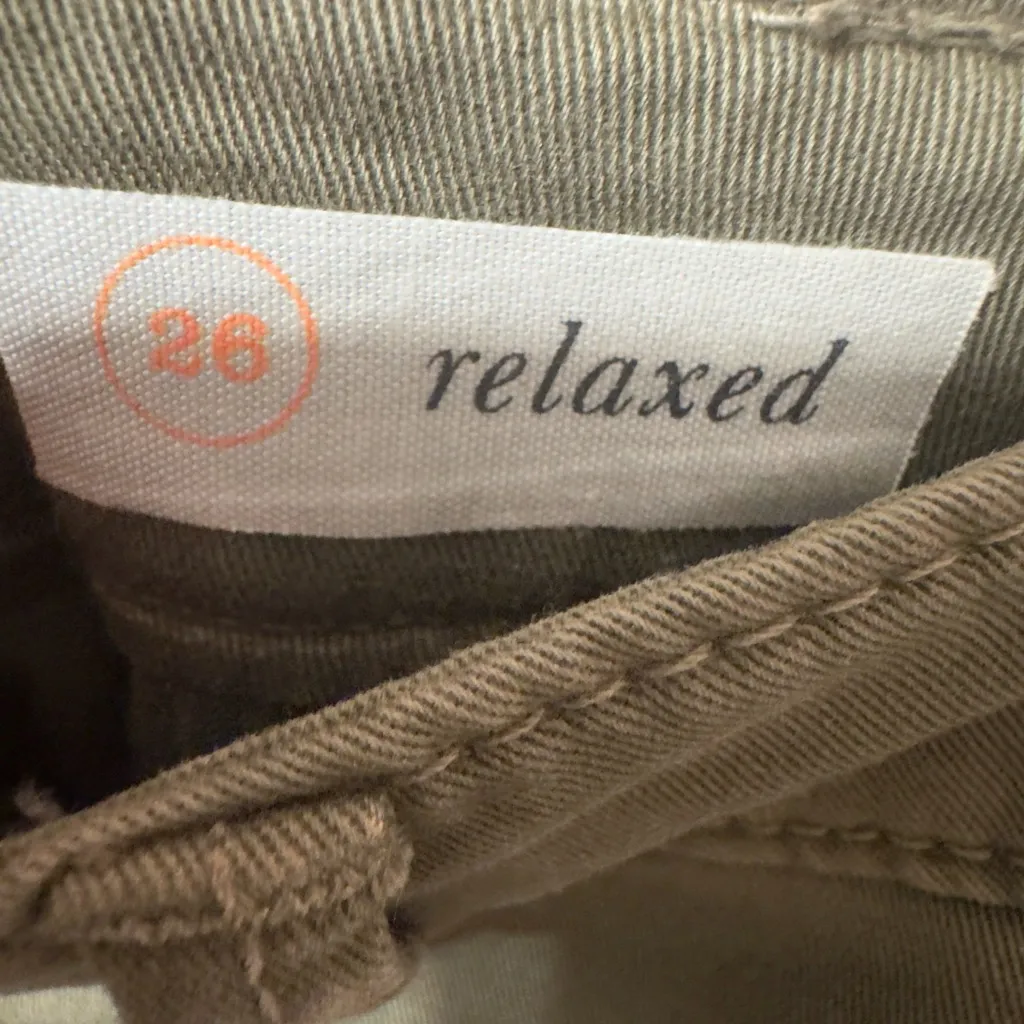 Anthropologie Relaxed Chino Pant Velvet Stripe Green size 26 - Image 10