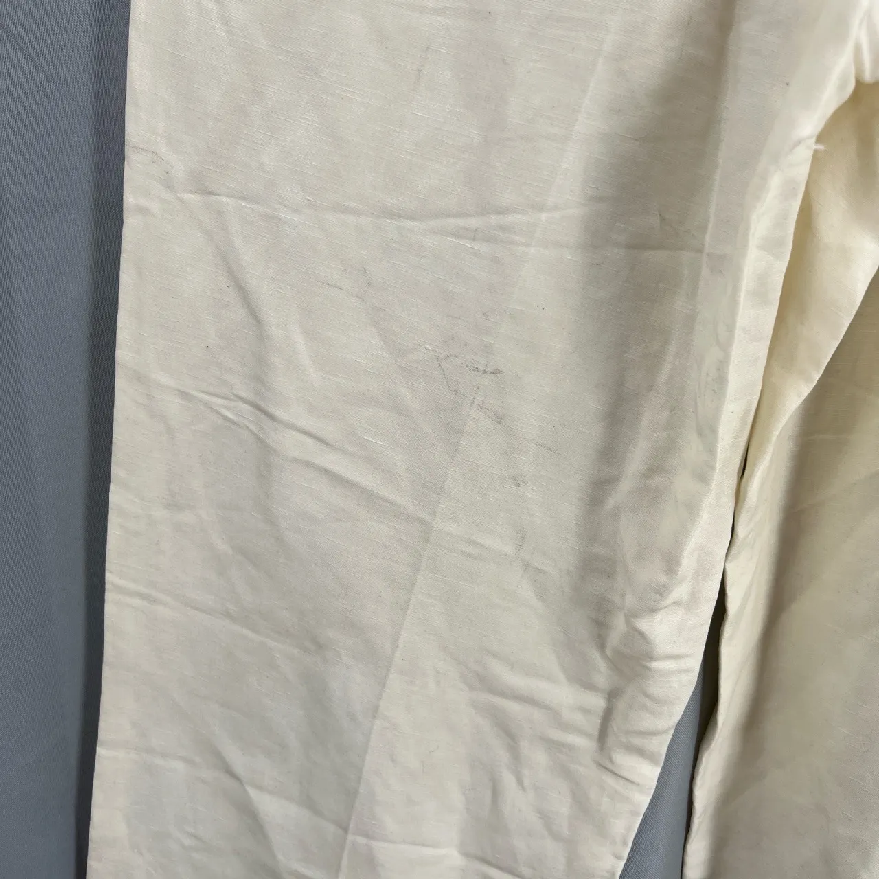 Ralph Lauren Purple Label Jamie Pants Cream Linen Silk Shimmer Wide Leg Approx 8 White - Image 5