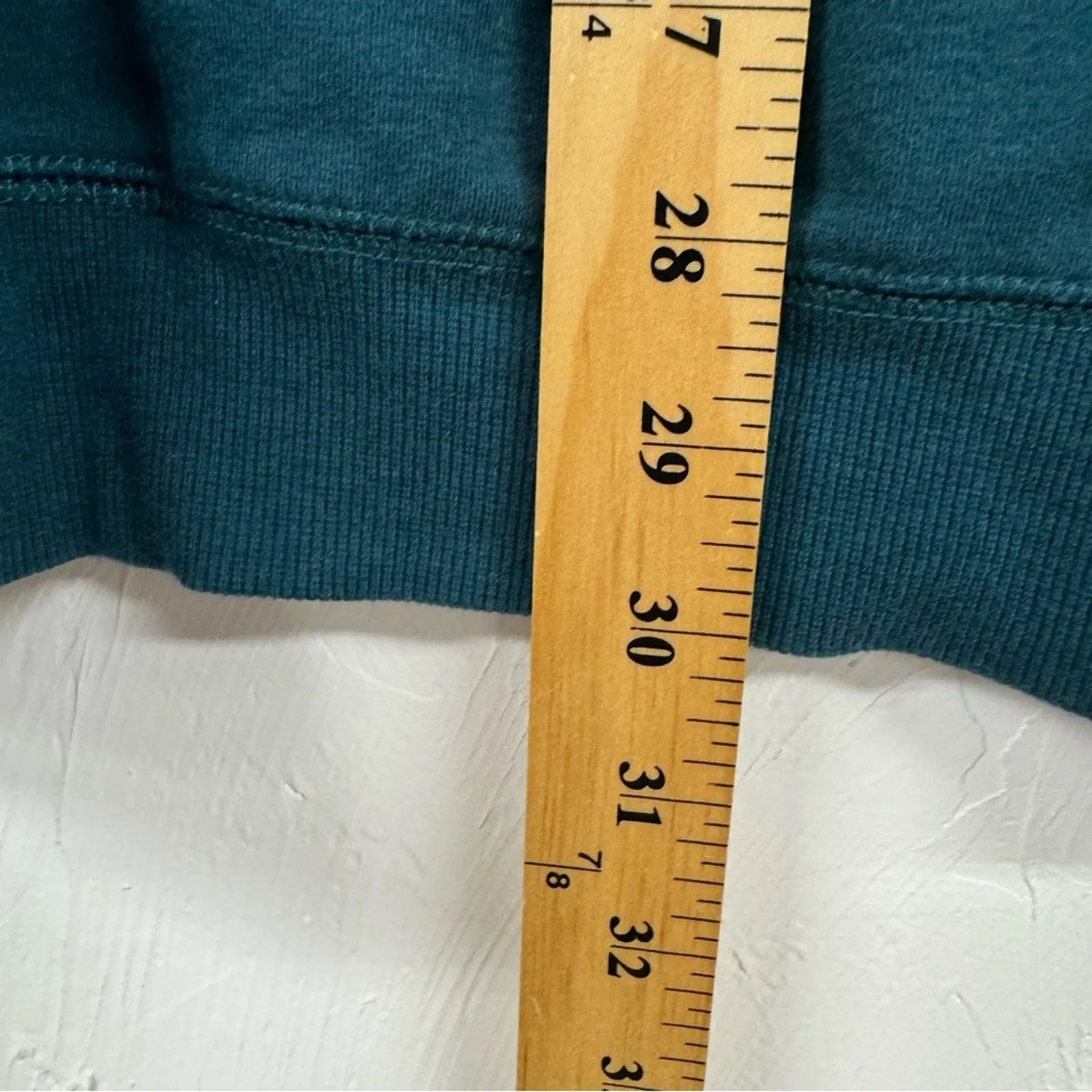 Soft Surroundings Teal Blue Snap Henley Tunic Top Long Sleeve Sweater Womens M - Image 9