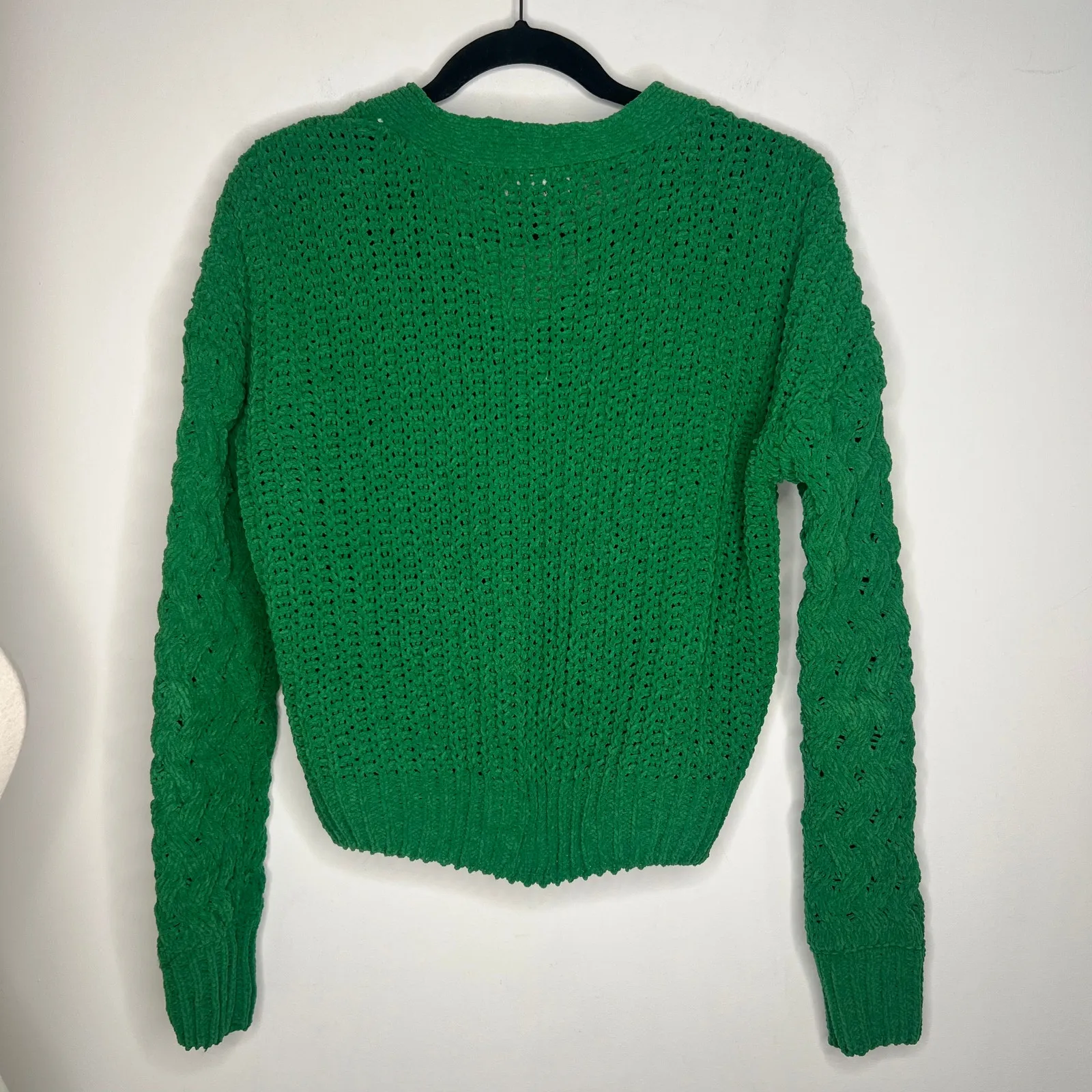 Kendall & Kylie Green Knit V-neck Cardigan Size Large - Image 5