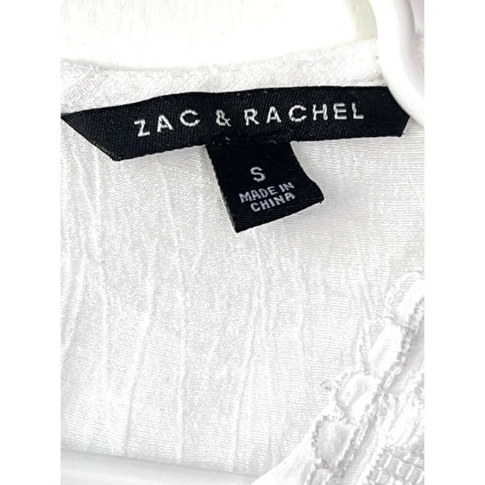 Womens Eggshell White Lace Sleeveless Shirt Top bohemian embroidered size S. - Image 3