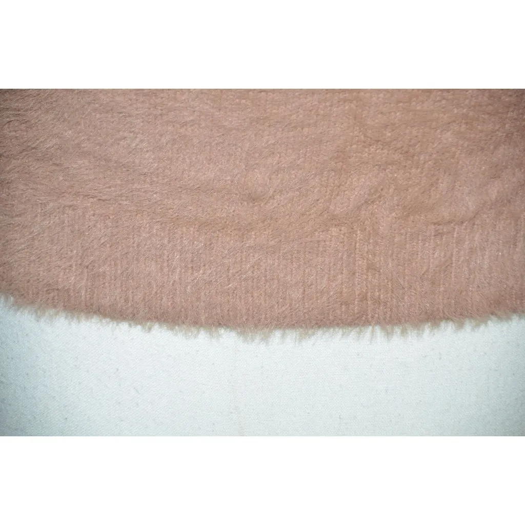 Buddy Love Ladies Brown Half Puff Sleeve Crop Sweater Top Size L Fuzzy Eyelash Size L - Image 3