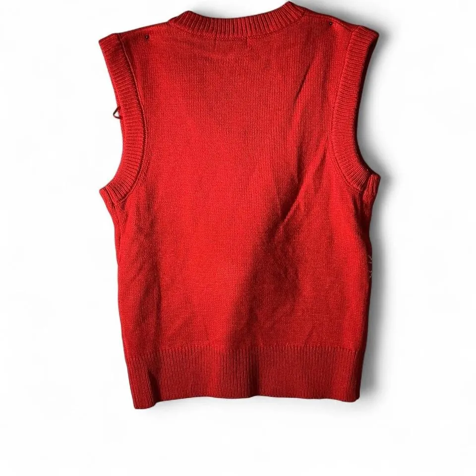 Merry Christmas by‎ POOF Red Gnome Snowflake Ugly Holiday Sweater Vest - Image 4