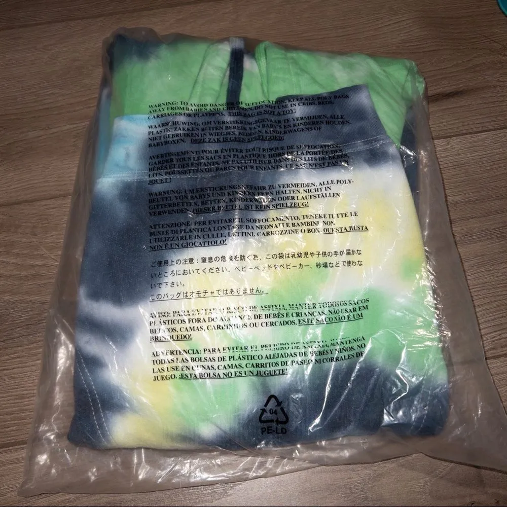 NIP By Samii Ryan Blue Tie Dye Butterfly Growth Hooded Sweatshirt Size Medium - Image 6