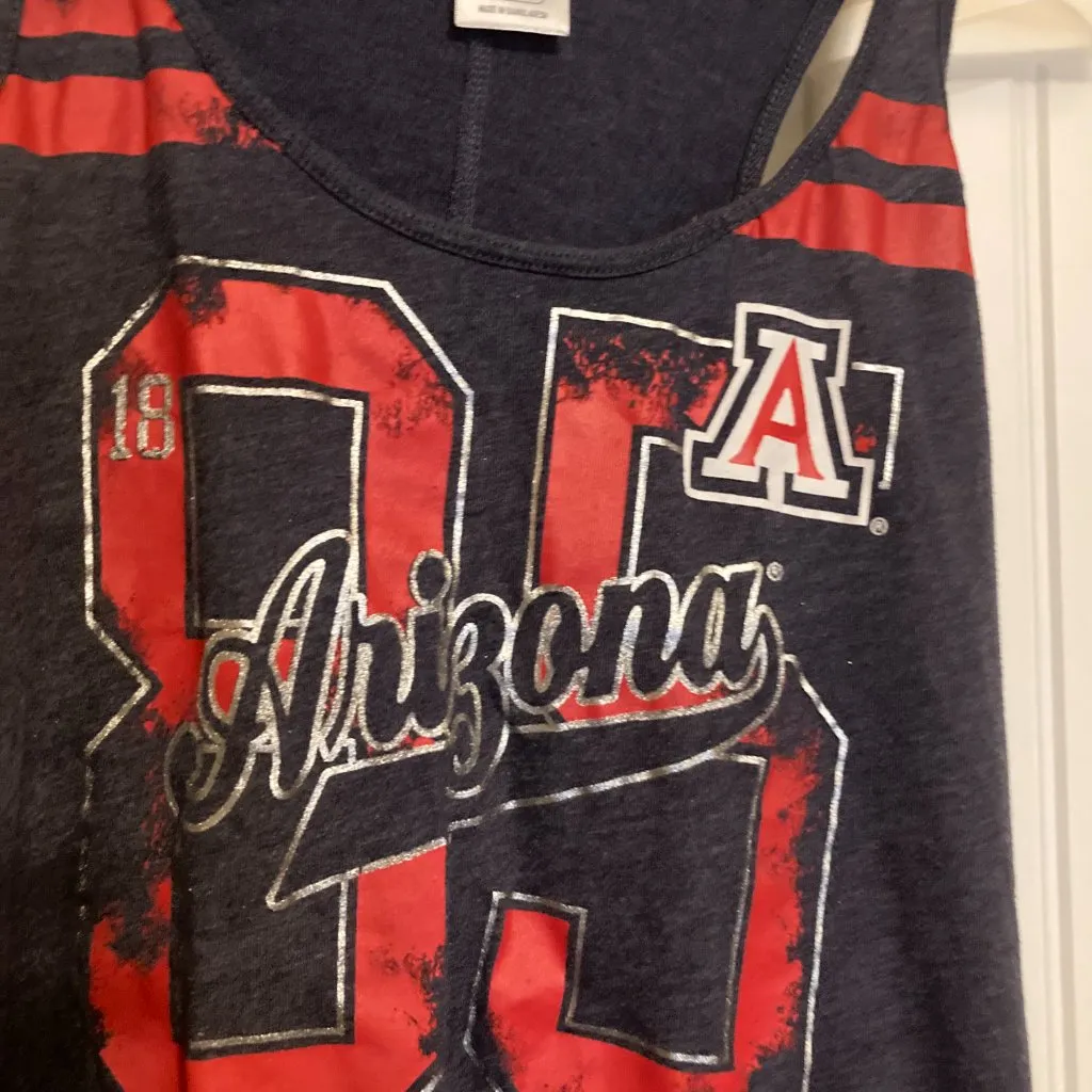 University of Arizona Logo Gray Tank Top Womens 3/5 Small Rivalry Threads - Image 2