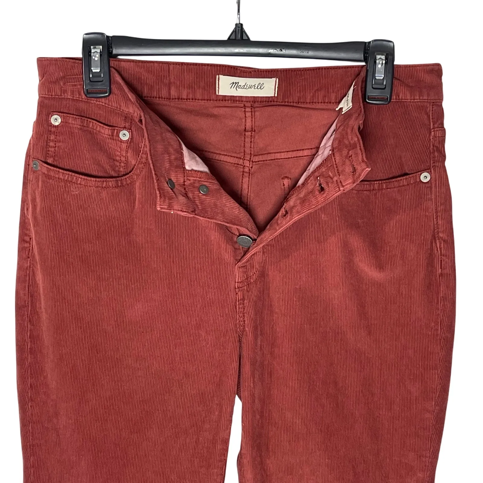 MADEWELL Women’s Demi Cali Bootcut Corduroy Pant in Rust size 29 - Image 6