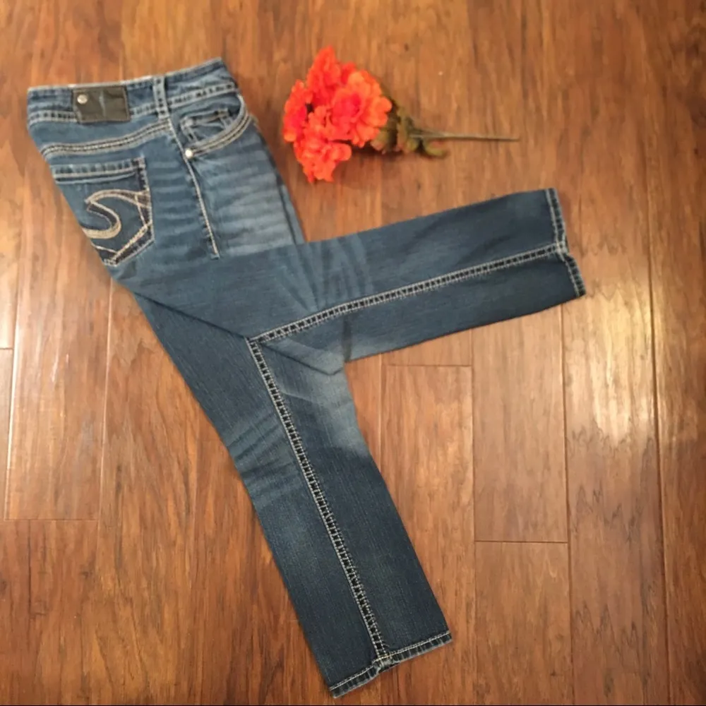 Silver Jeans Suki Mid Capri Blue Denim Jeans W28 - Image 9