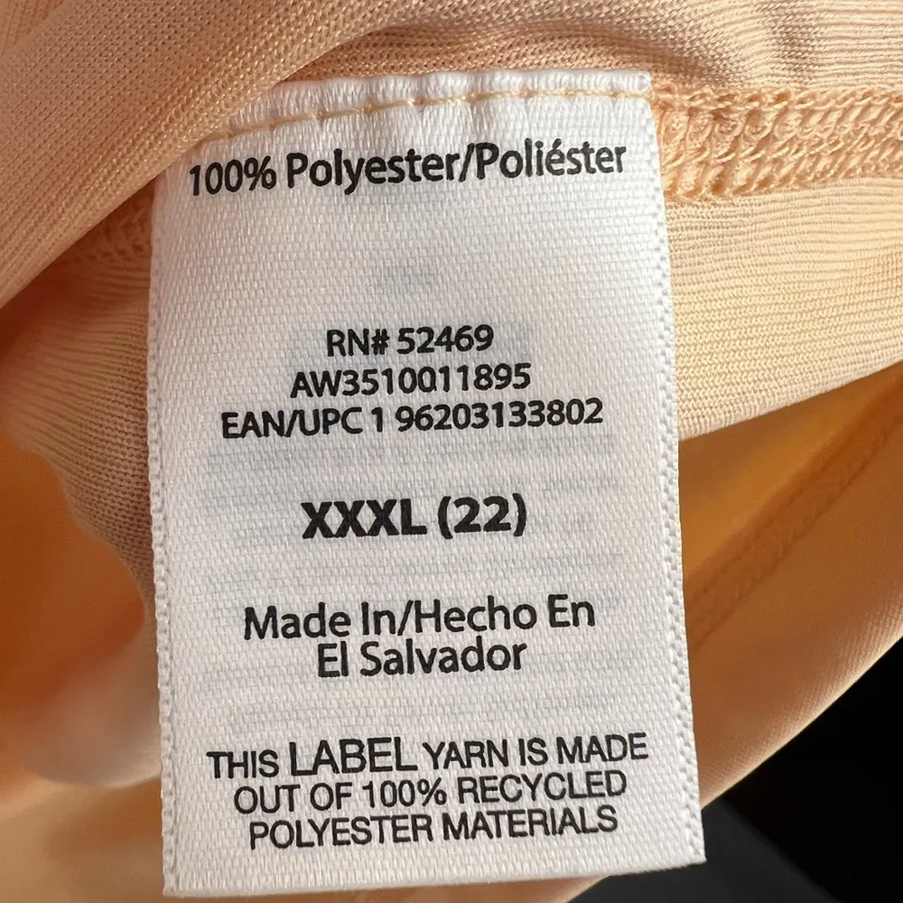 Athletic Works Tee, Apricot Delight, Polyester, V-Neck Activewear Top - Image 6